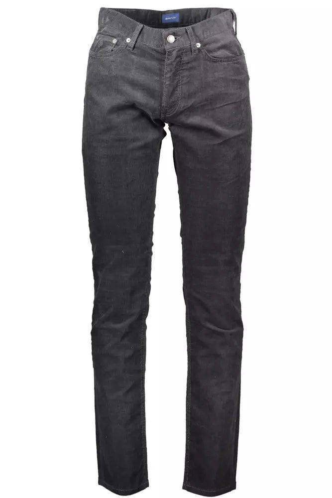 Gray Cotton Men Trouser
