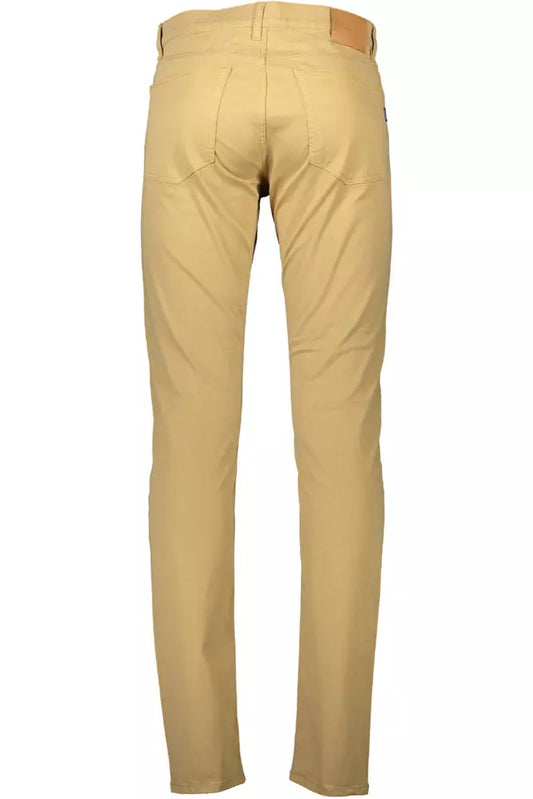 Beige Cotton Men Pants