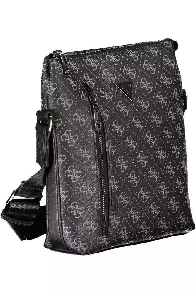 Black Polyethylene Men Shoulder Bag