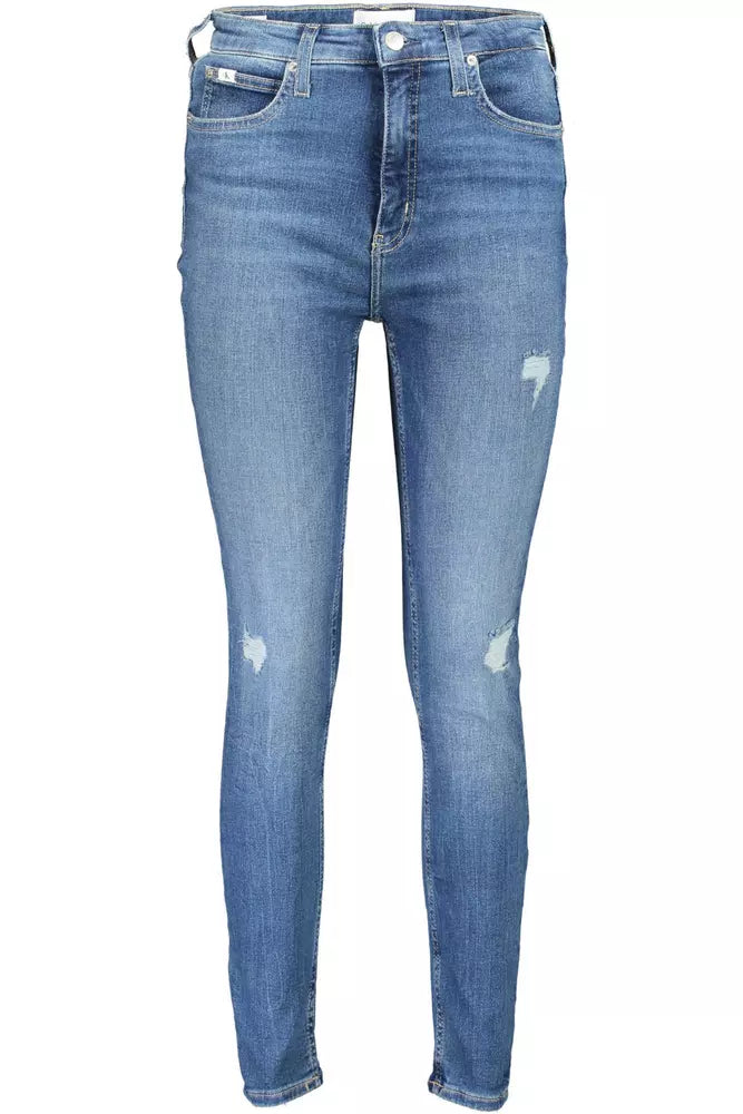 Blue Cotton Women Jeans