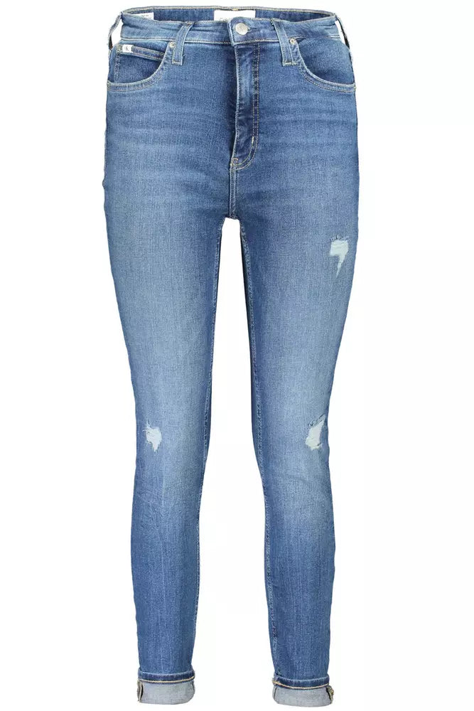 Blue Cotton Women Jeans