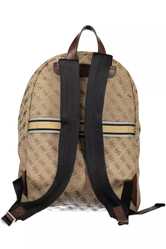 Brown Polyester Women Backpack