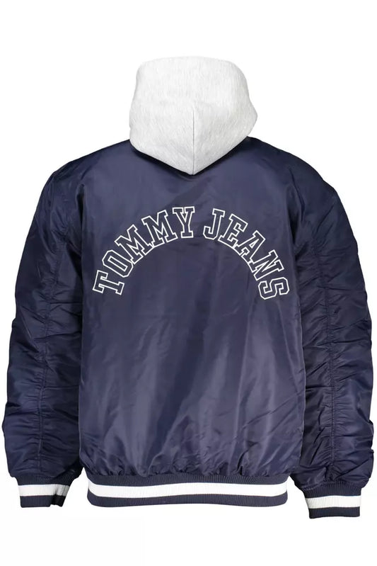 Blue Polyamide Men Jacket