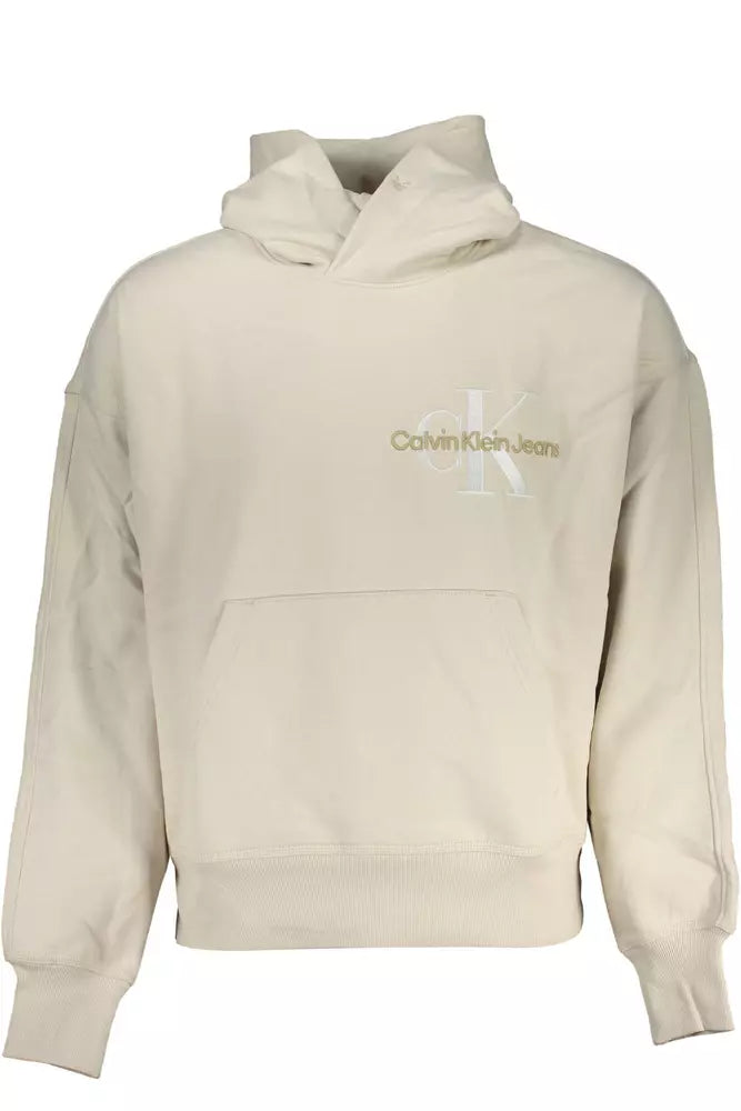 Beige Cotton Men Sweater