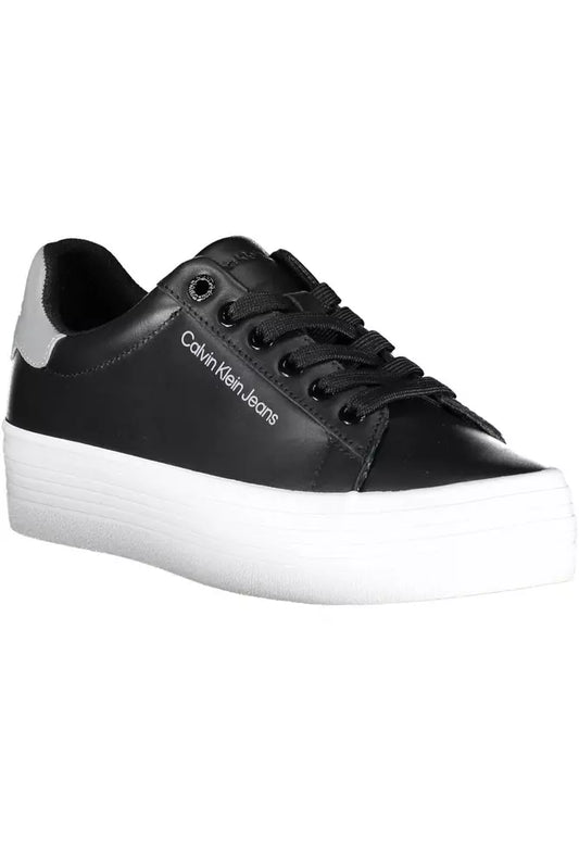 Black Leather Women Sneaker