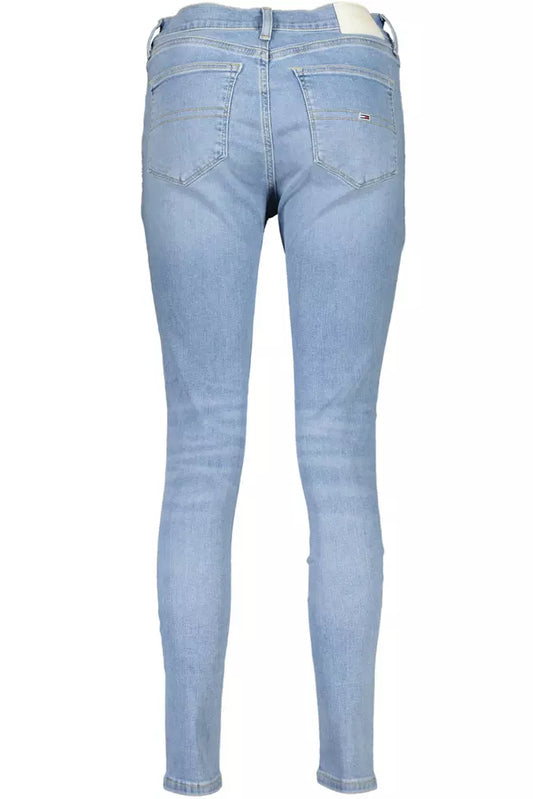 Light Blue Cotton Women Skinny Jean