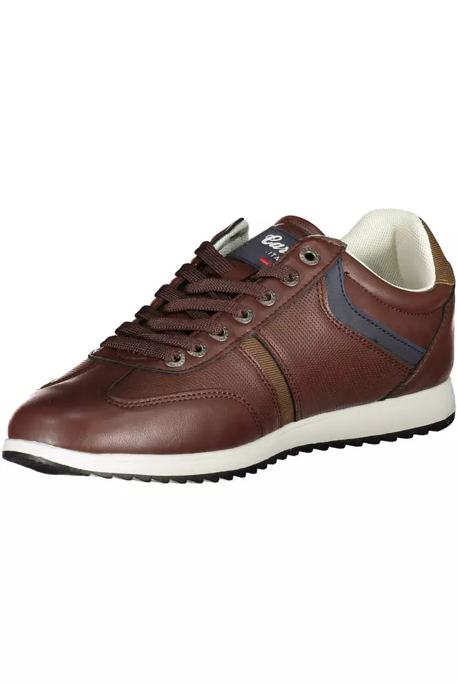 Brown Polyethylene Men Sneaker