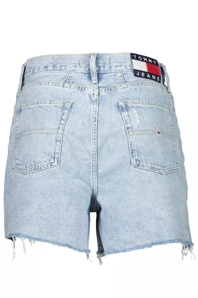Light Blue Cotton Women Short