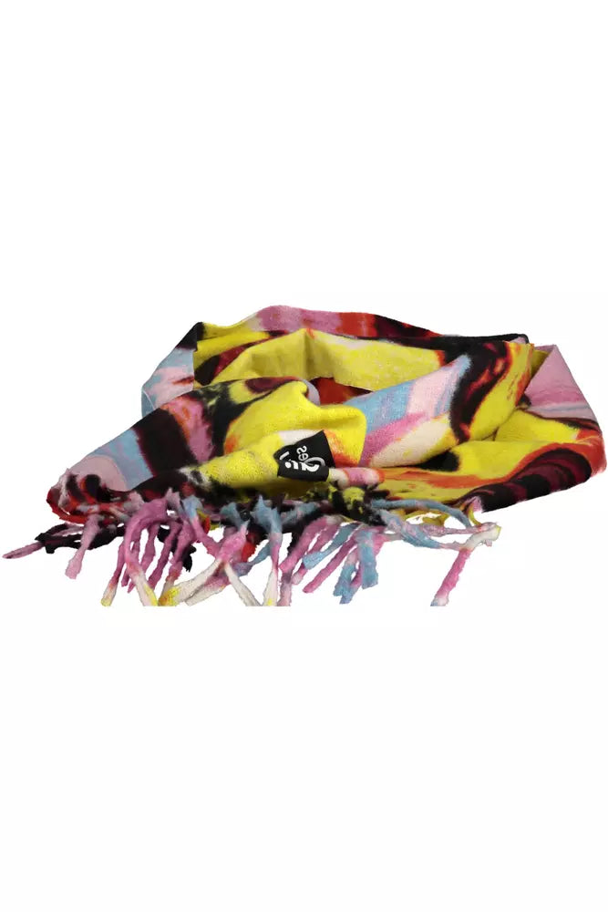 Yellow Polyester Women Scarf
