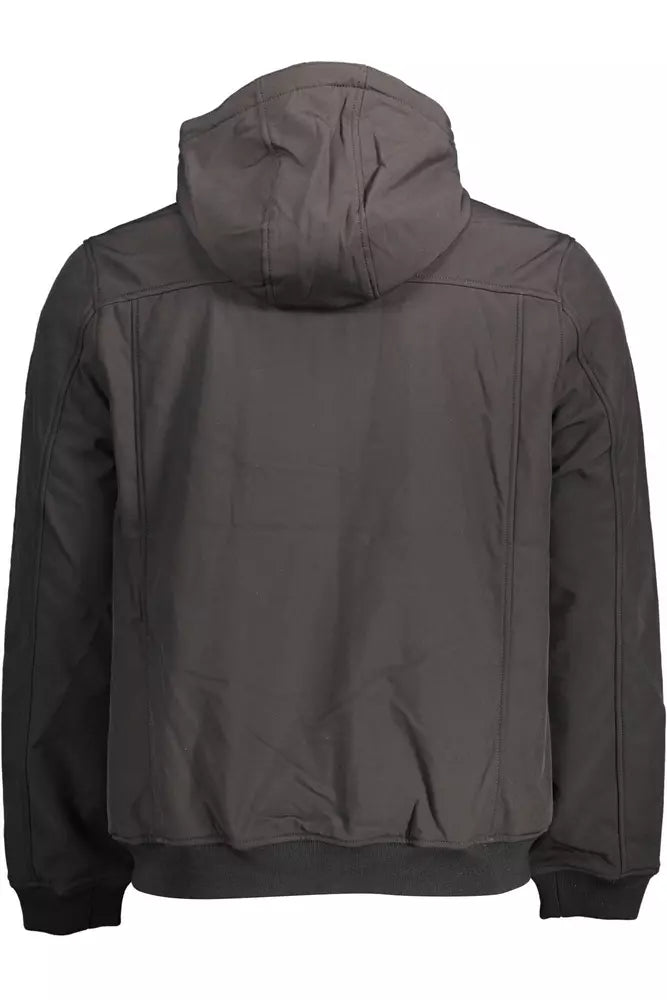 Black Polyester Men Jacket