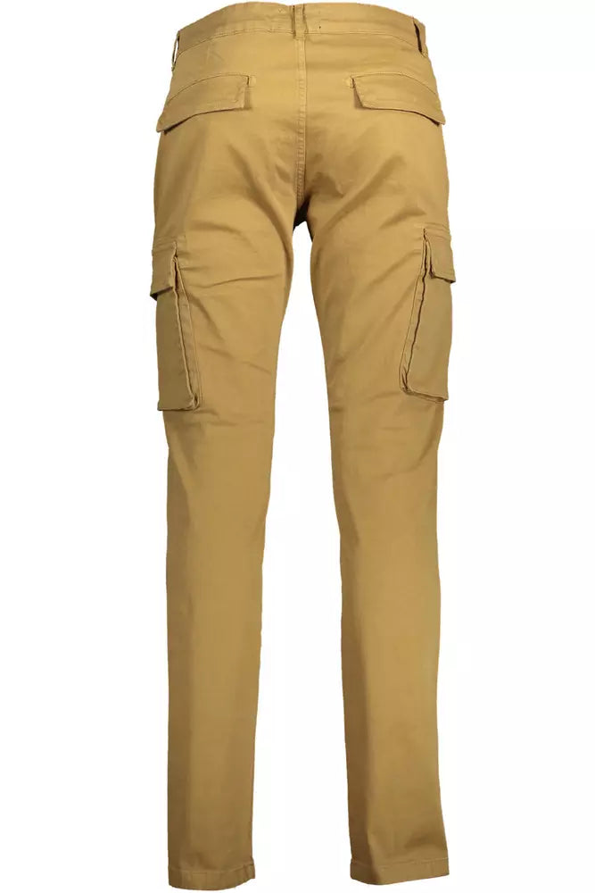 Beige Cotton Men Pant