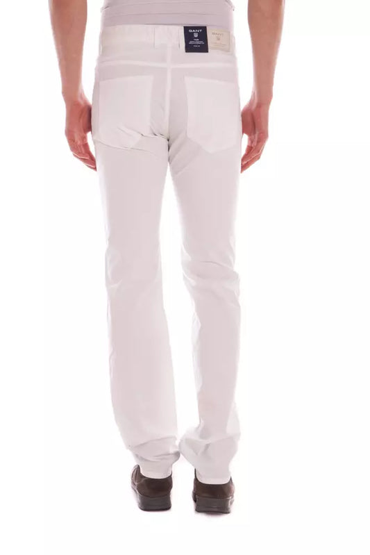 White Cotton Men Pants