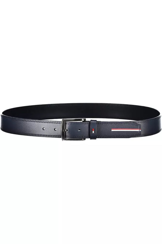 Blue Leather Men Belt