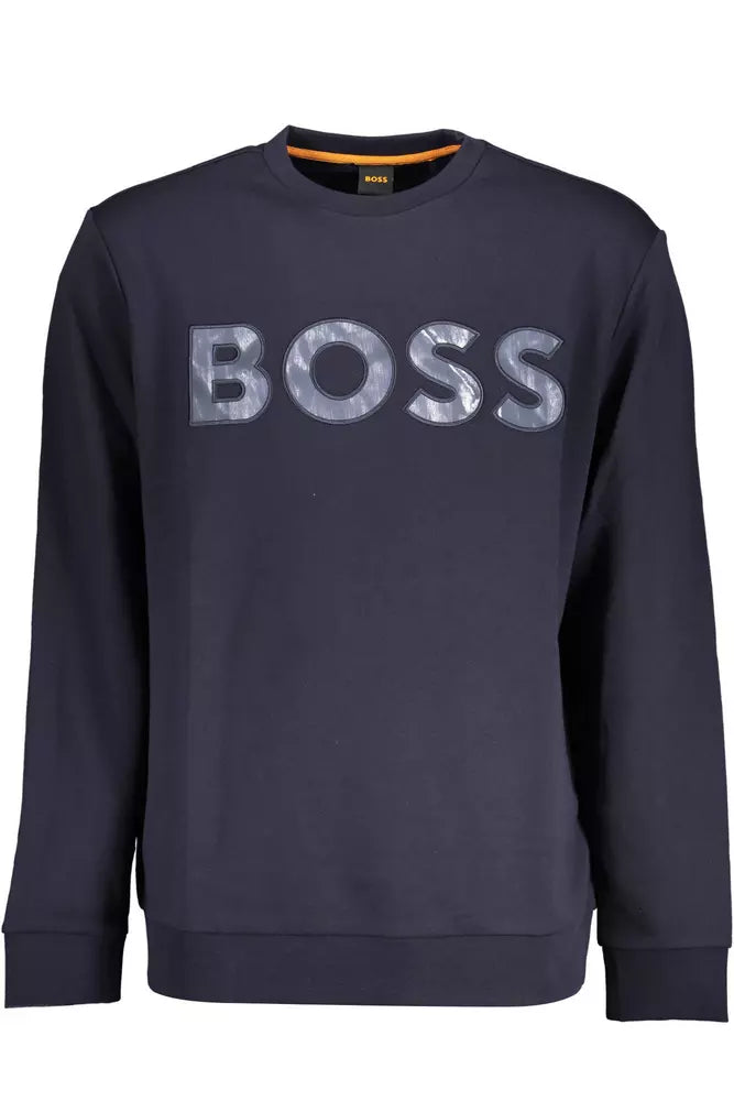 Blue Cotton Men Sweater