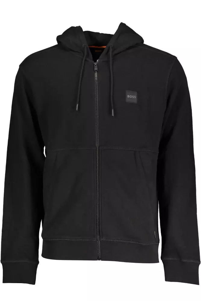 Black Cotton Men Sweater
