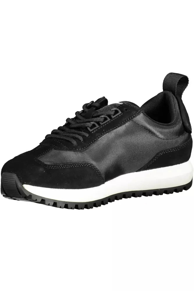 Black Leather Women Sneaker