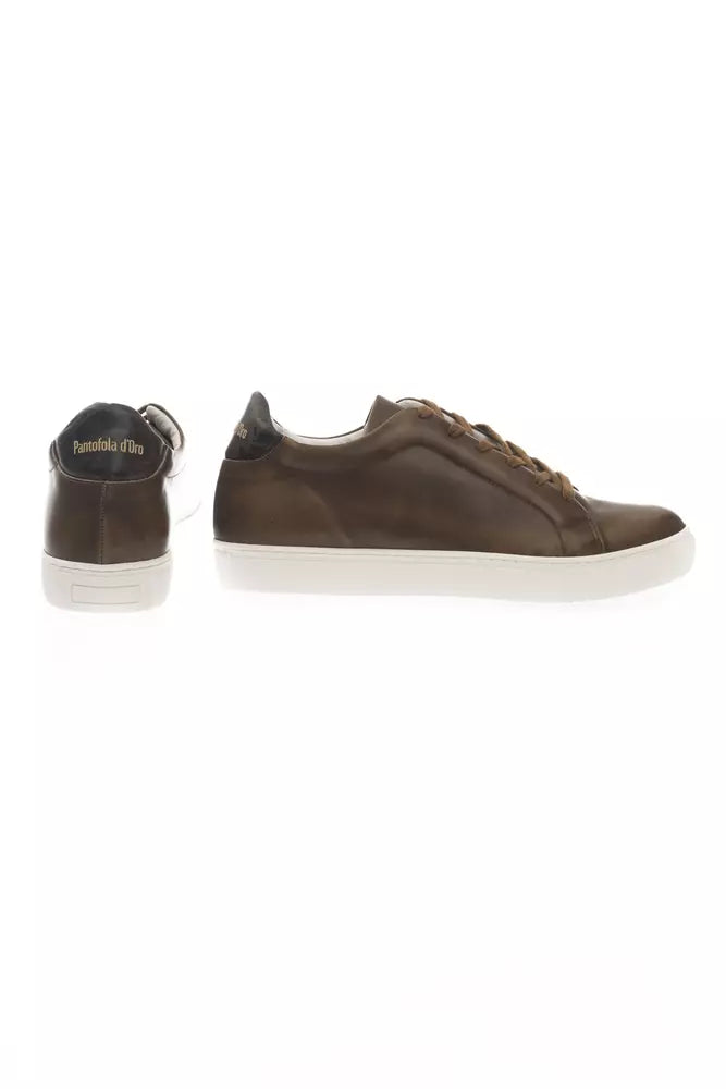 Brown Leather Men Sneaker