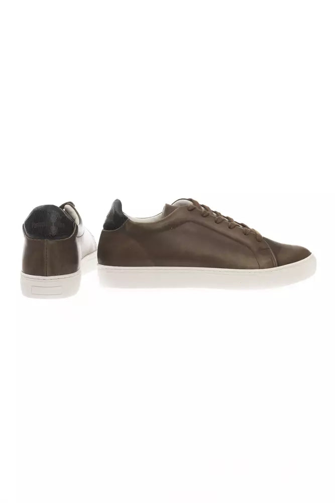 Brown Leather Men Sneaker