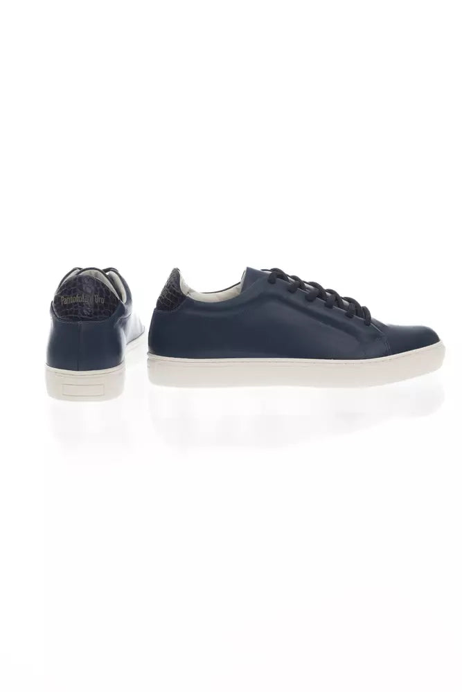 Blue Leather Men Sneaker