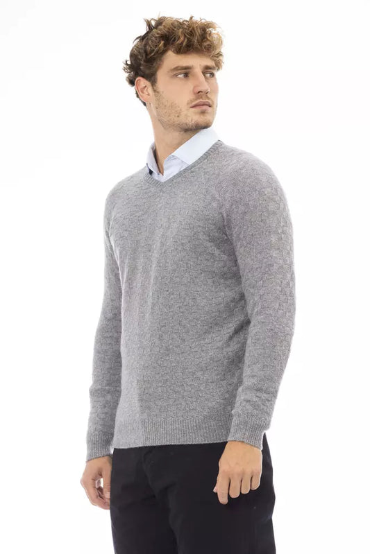 Gray Wool Men Sweater
