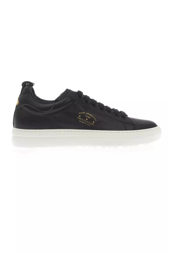 Black Leather Men Sneaker