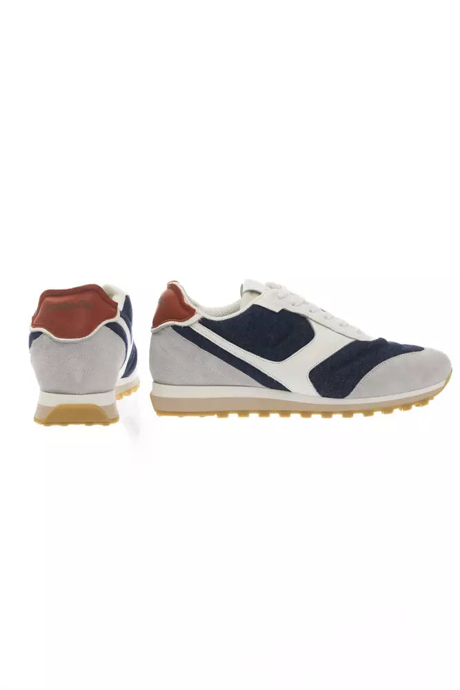 Blue Leather Men Sneaker