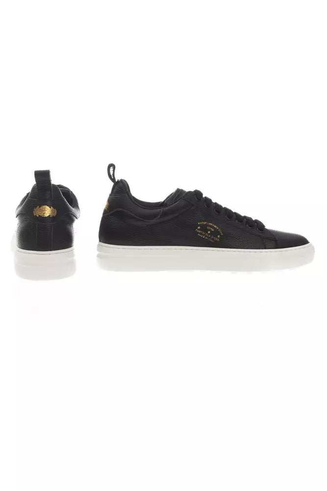 Black Leather Men Sneaker