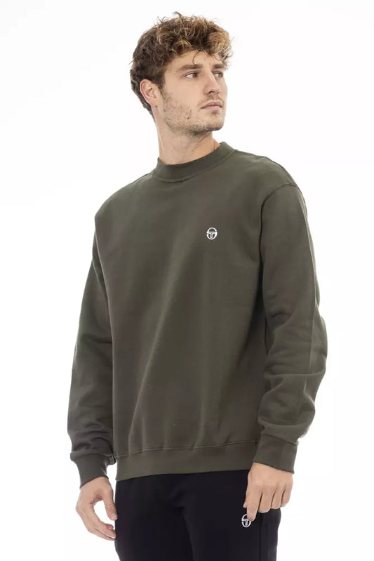 Green Cotton Men Sweater