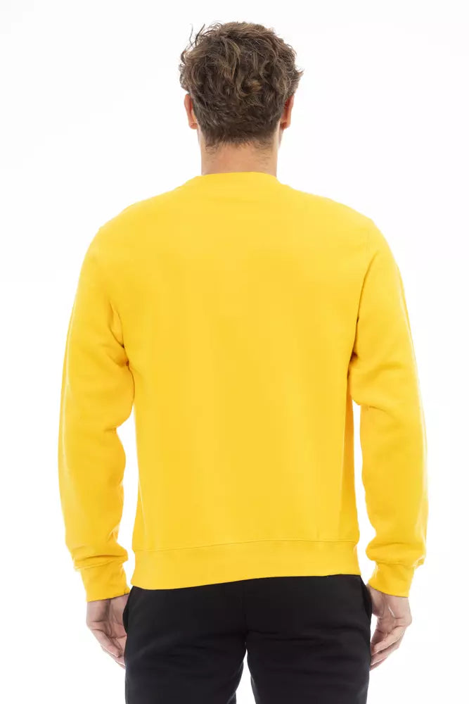 Yellow Cotton Men Sweater