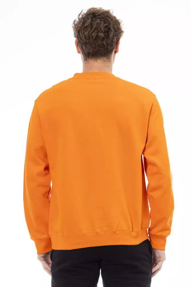 Orange Cotton Men Sweater
