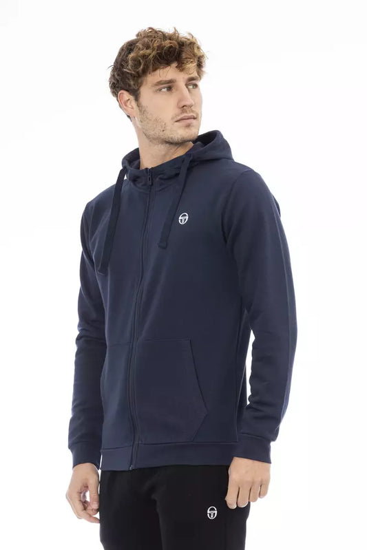 Blue Cotton Men Sweatshirt
