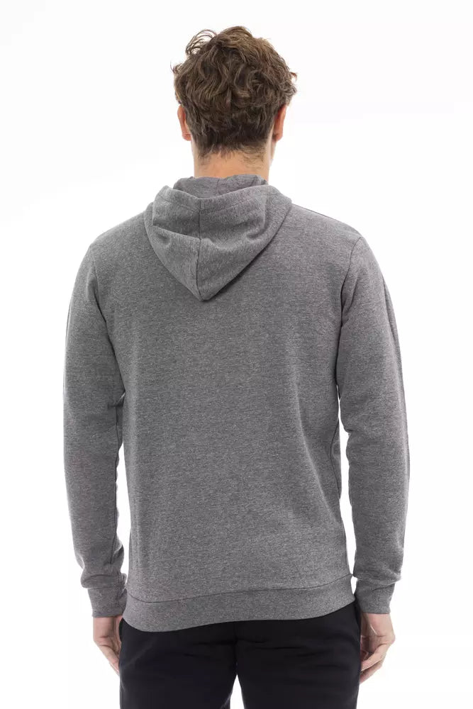 Gray Cotton Men Hoodie