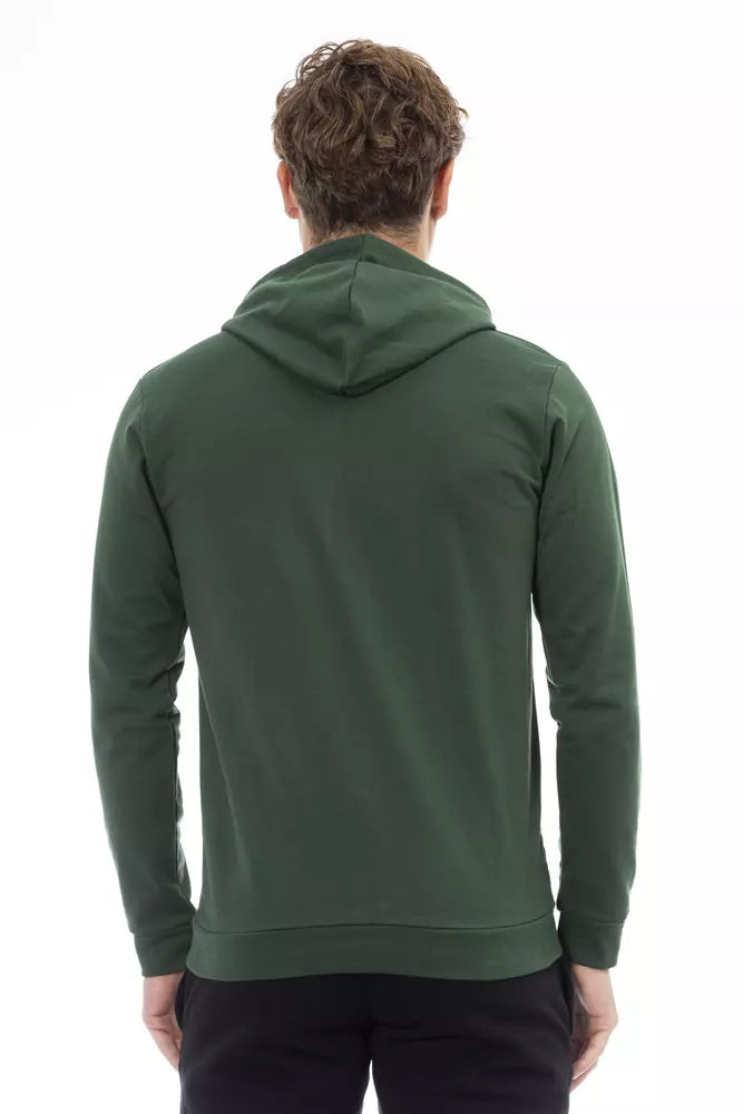 Green Cotton Men Sweater