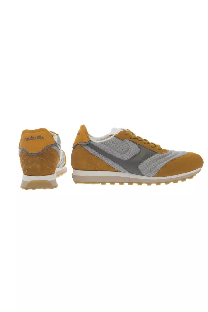 Orange Leather Men Sneaker