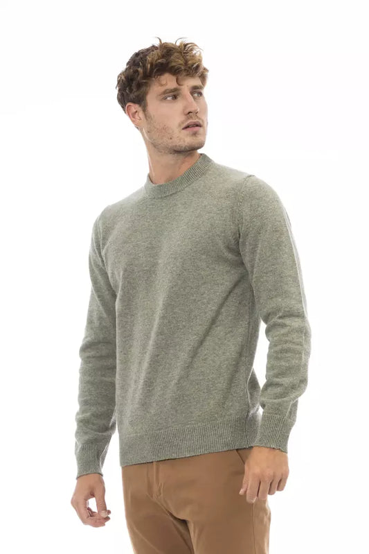 Green Wool Men Sweater