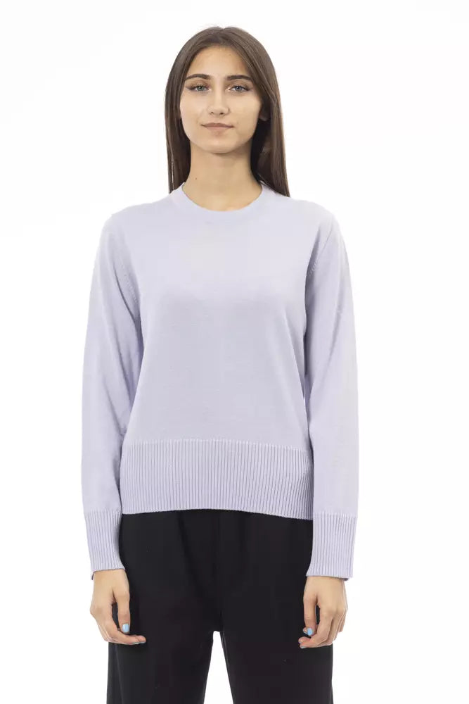 Silver Merino Wool Women Sweater