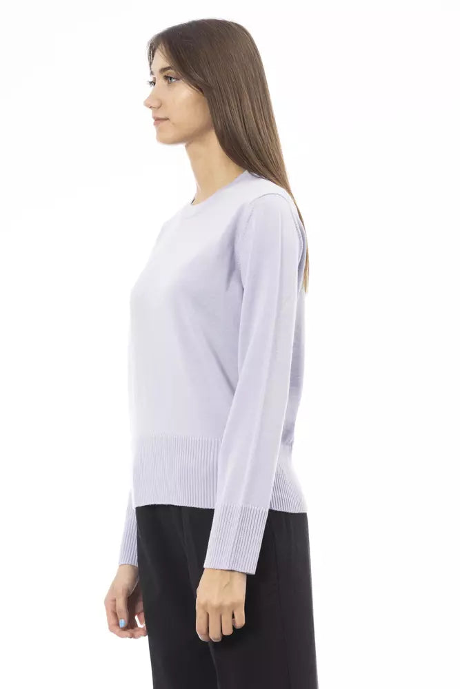 Silver Merino Wool Women Sweater