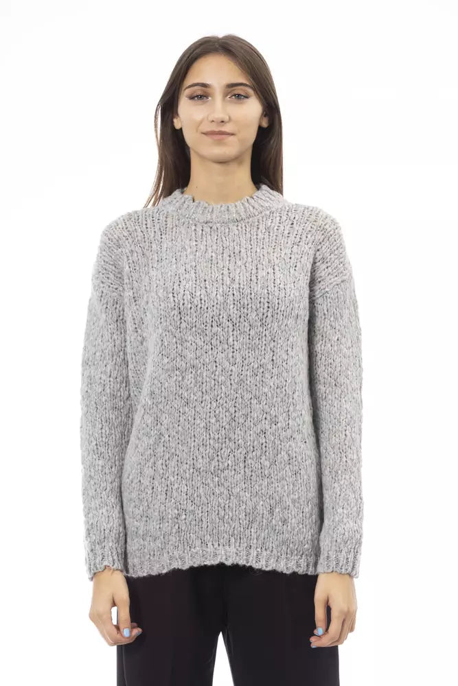 Gray Acetate Women Sweater