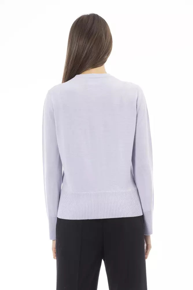 Silver Merino Wool Women Sweater
