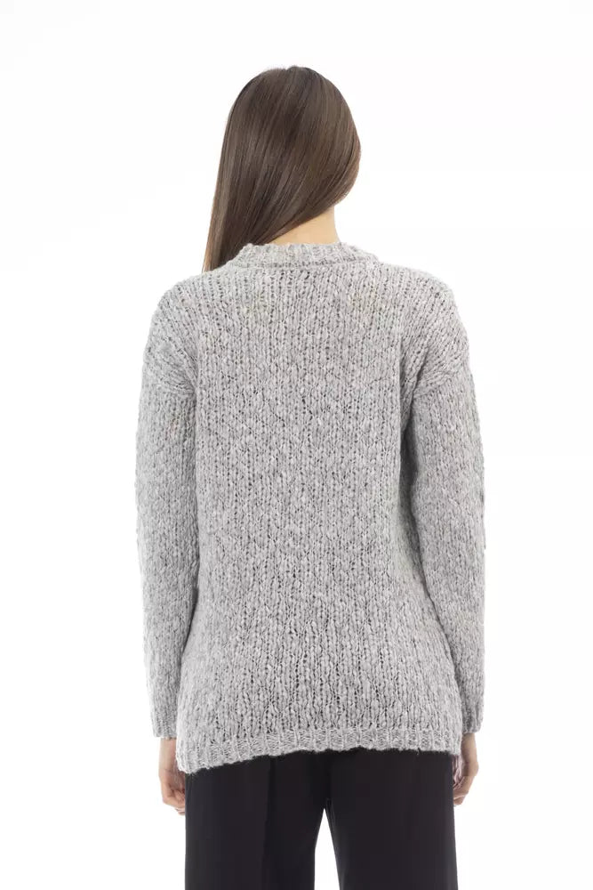 Gray Acetate Women Sweater