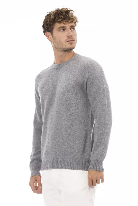 Gray Wool Men Sweater