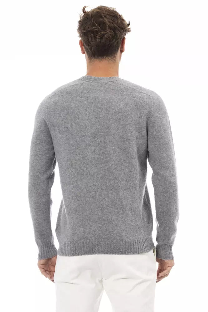 Gray Wool Men Sweater