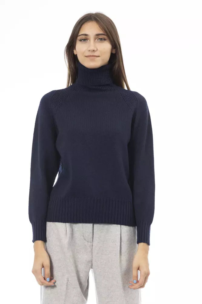 Blue Wool Women Sweater