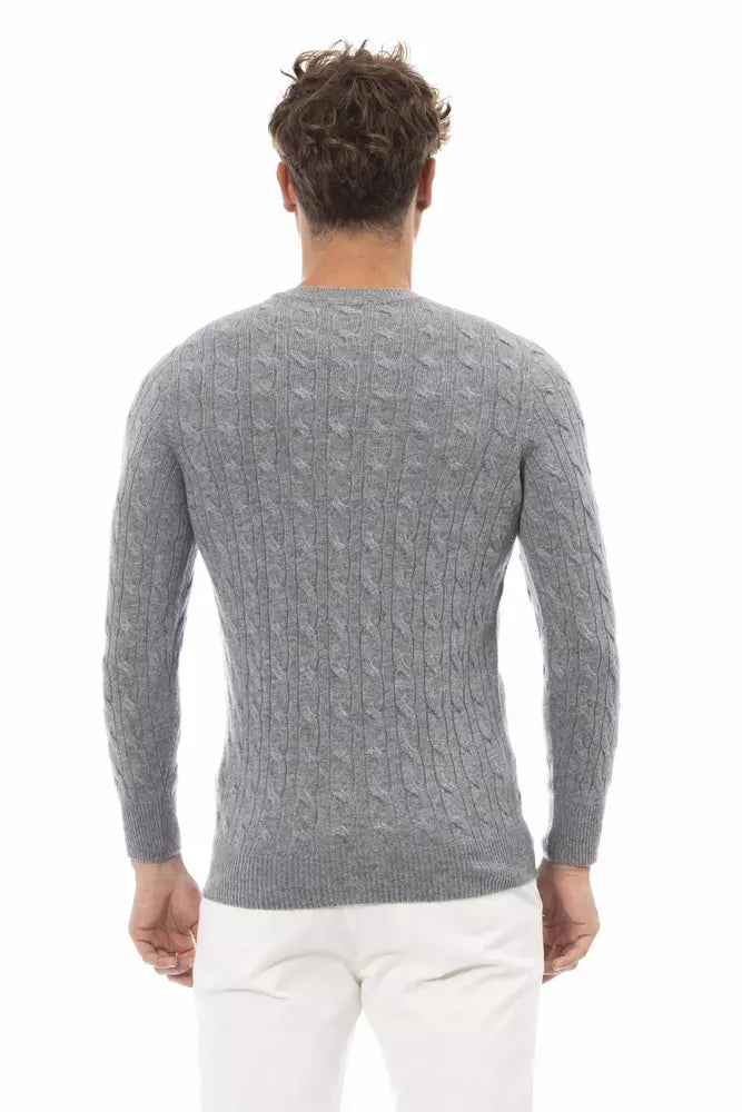 Gray Cashmere Men Sweater