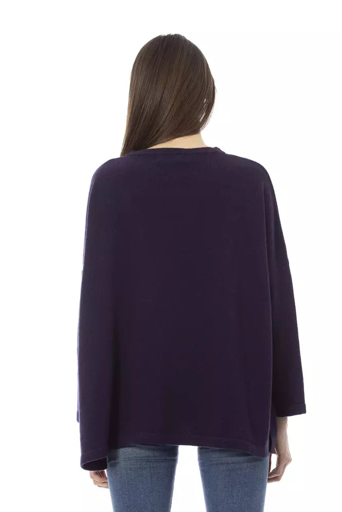 Purple Wool Women Sweater