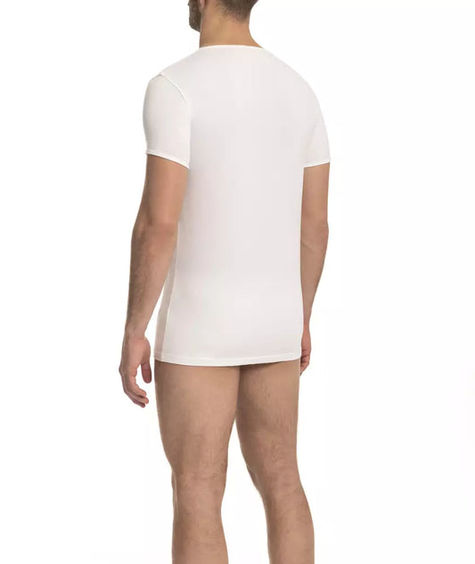 White Cotton Men T-Shirt