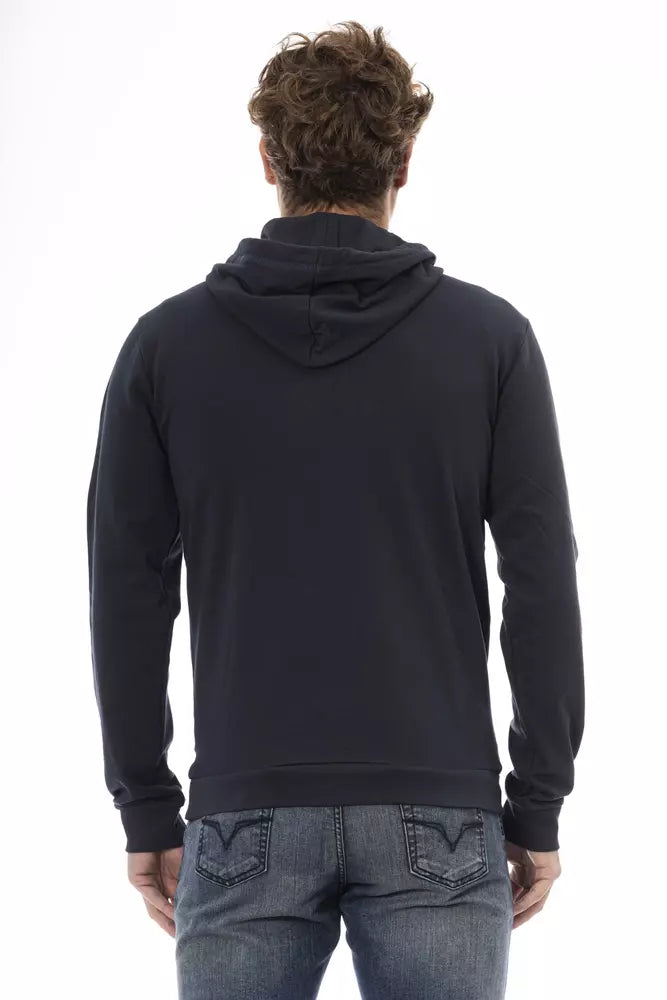 Blue Cotton Men Sweater