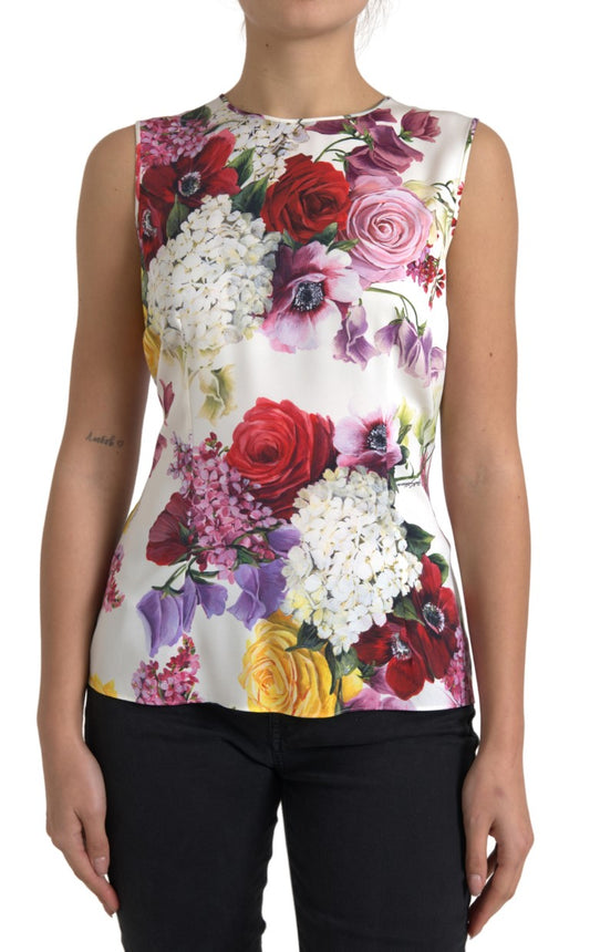 Silk Blend Floral Tank Top - Exquisite Craftsmanship
