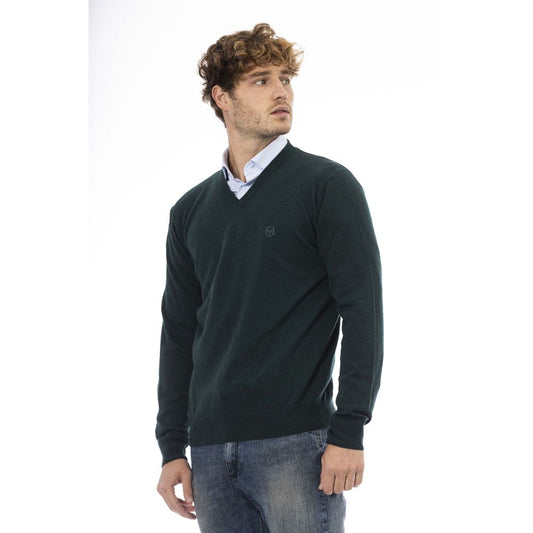 Green Wool Men Sweater