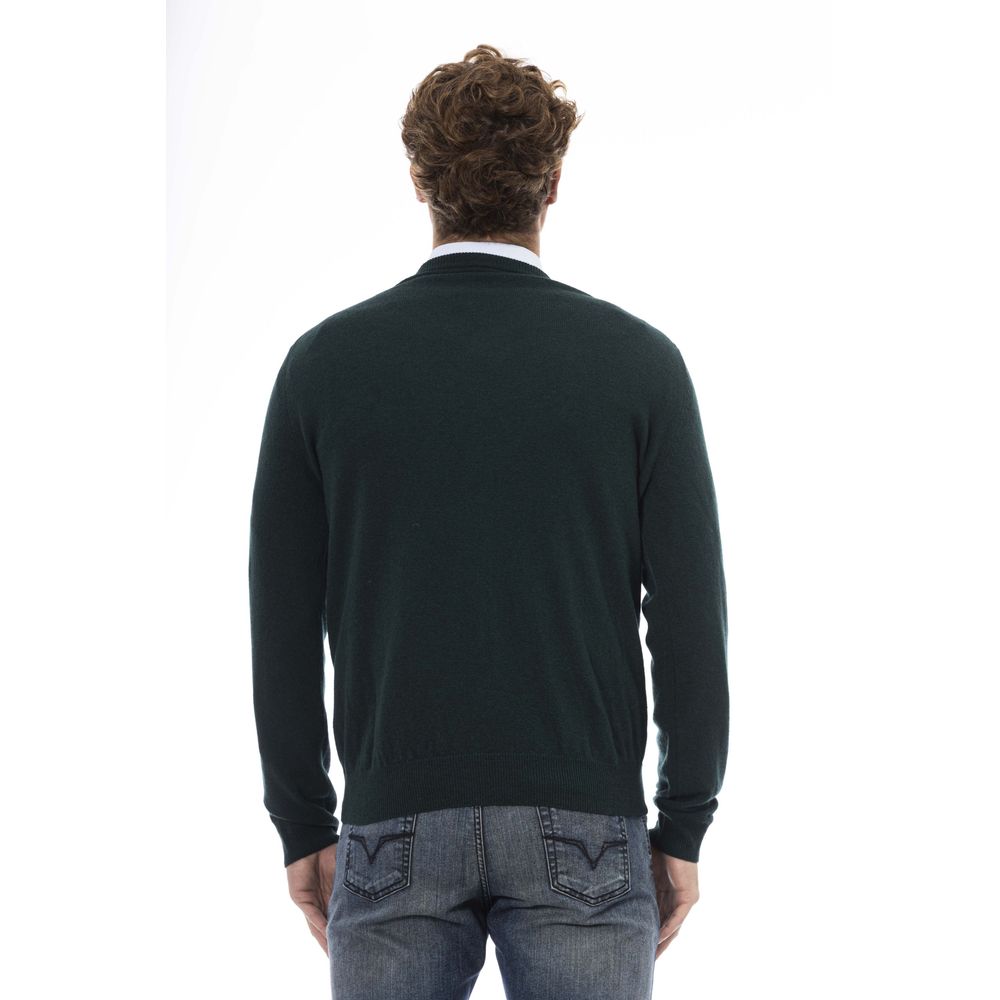 Green Wool Men Sweater
